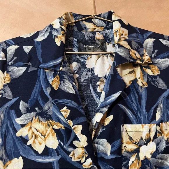 Reformation | Oahu Floral Matching Set Two Piece Button Up Top & Shorts Size XS - Picture 5 of 16